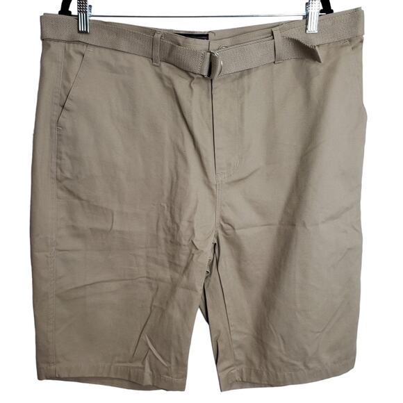Wicked Stitch Flat Front Belted Khaki Shorts Size 38 NEW - Picture 8 of 9